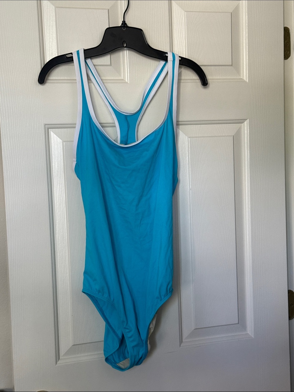 Lands' End Turquoise and Cream Swimsuit